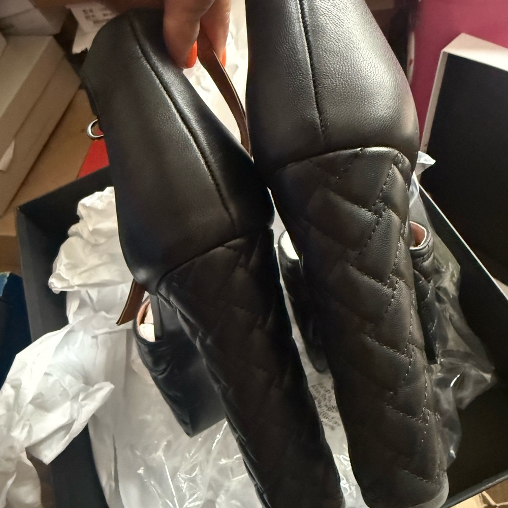 Kurt Geiger Black Quilted Heels - Picture 3 of 5
